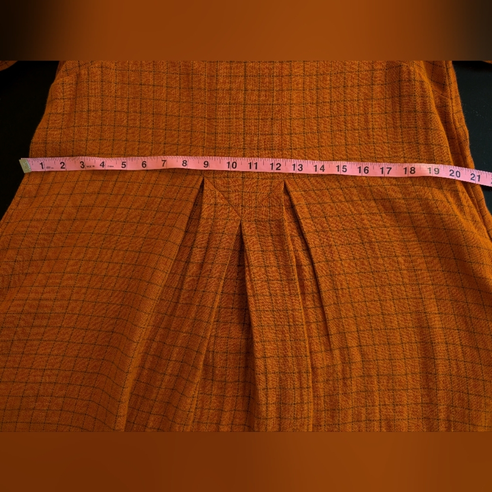 Gudrun Shoden 100% Organic Cotton Orange Plaid Dress With Pockets Sz S - Picture 7 of 12